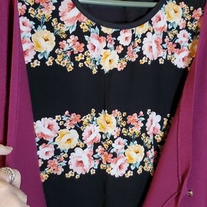 A beautiful sweater with sheer layered shirt